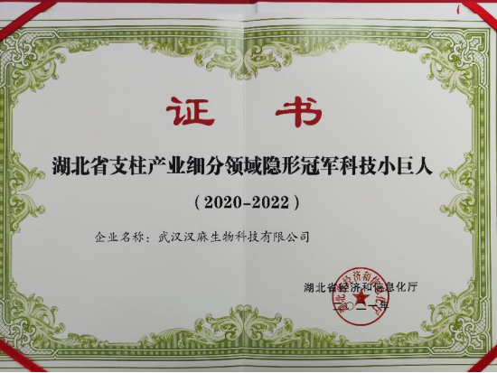 湖北省支柱产业细分领域隐形冠军科技小巨人